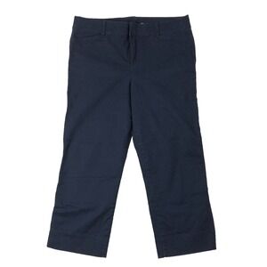 Old Navy Pants Women's Size 4 Navy‎ Blue Pixie Crop Mid Rise Chino Ankle Slit